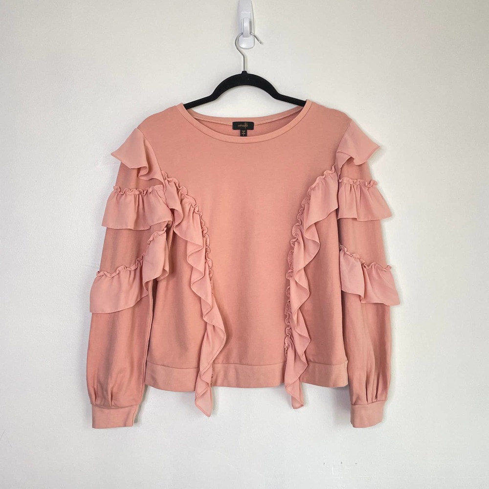 Ontwelfth Pink Ruffled Sleeve Top